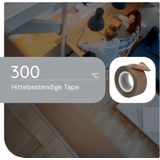 Hittebestendige Tape 300°C - PTFE Tape - 30mm breed - 0.18mm dikte - 10 meter - Bruin