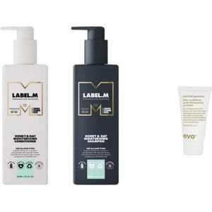 Label M Duo Set - Honey & Oat Moisturising Conditioner + Shampoo + WILLEKEURIG Travel Size - 300ML + 300ML