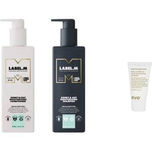 Label M Duo Set - Honey & Oat Moisturising Conditioner + Shampoo + Gratis Evo Travel Size
