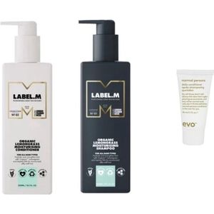 Label M Duo Set - Lemongrass Organic Moisturising Conditioner + Shampoo + WILLEKEURIG Travel Size - 300ML + 300ML