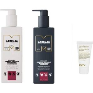 Label M Duo Set - Orange Blossom Organic Volumising Conditioner + Shampoo + WILLEKEURIG Travel Size - 300ML + 300ML