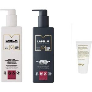 Label M Duo Set - Orange Blossom Organic Volumising Conditioner + Shampoo + Gratis Evo Travel Size