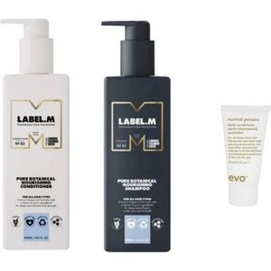 Label M Duo Set - Pure Botanical Nourishing Conditioner + Shampoo + WILLEKEURIG Travel Size