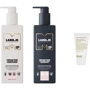 Label M Duo Set - Vibrant Rose Colour Care Conditioner + Shampoo 300ML + WILLEKEURIG Travel Size - 300ML + 300ML