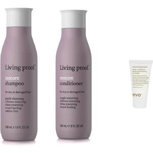 Living Proof Duo Set - Restore Conditioner + Shampoo + Gratis Evo Travel Size