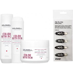 Goldwell Dualsenses Color Extra Rich Set - Shampoo + Conditioner + Masker + Goldwell - Dualsenses Color Extra Rich Fade Stop Shampoo - 250ml