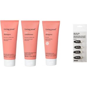 Living Proof - Curl Strong + Defined Waves Kit - Curl Shampoo 100ML - Curl Conditioner 100ML - Curl Enhancer 100ML + Gratis Evo Travel Size