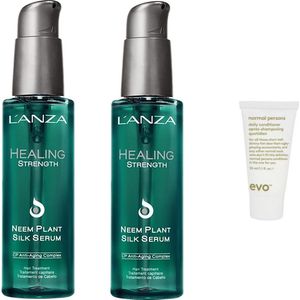2x Lanza Neem Plant Silk Haarserum - 100 ml + WILLEKEURIG Travel Size
