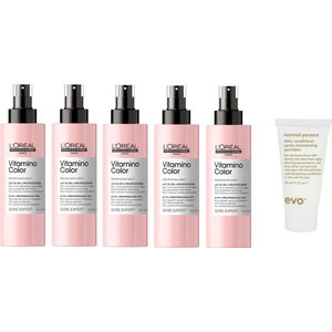 5 x L’Oréal Professionnel Vitamino Color 10-In-1 Spray – Serie Expert – 190 ml + WILLEKEURIG Travel Size
