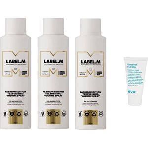 3 x Label.m Texturising Volume Spray 200ml + WILLEKEURIG Travel Size