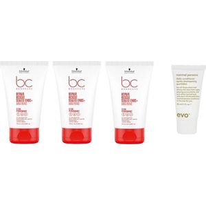 3 x Schwarzkopf Bonacure Repair Rescue Sealed Ends+ 100ml + WILLEKEURIG Travel Size