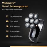 Wellshave 5 in 1 Scheerapparaat Mannen Deluxe - Gezicht en Hoofd Trimmer - Nat en Droog Shaver - Neustrimmer - Skull shaver