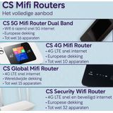 CS - Security Wifi Router - 4G Router - Voor Bewakingscamera’s - Werkt met Simkaart en Internetkabel - 11.5 x 18 x 2.5 CM