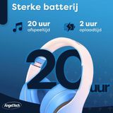 AngelTech - Over Ear Kinderkoptelefoon - Draadloos - Blauw of Roze - Volume Begrensd - Inclusief Audiodraad - Met Microfoon