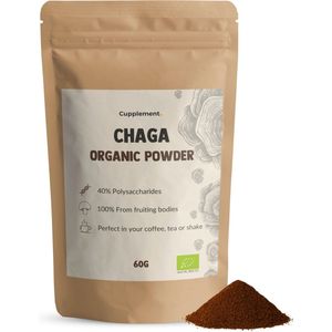 Cupplement - Chaga Paddenstoel Poeder 60 Gram - Biologisch - Superfood