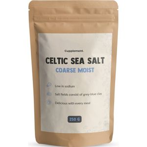 Cupplement - Keltisch Zeezout 250GR - Grof Celtic Sea Salt - Grof Zout - Voor de Zoutmolen - Niet Bio, Fleur de Sel, Himalaya, Himalayazout, Biologisch of Fijn- Mineralen - Herbamare - Seasalt