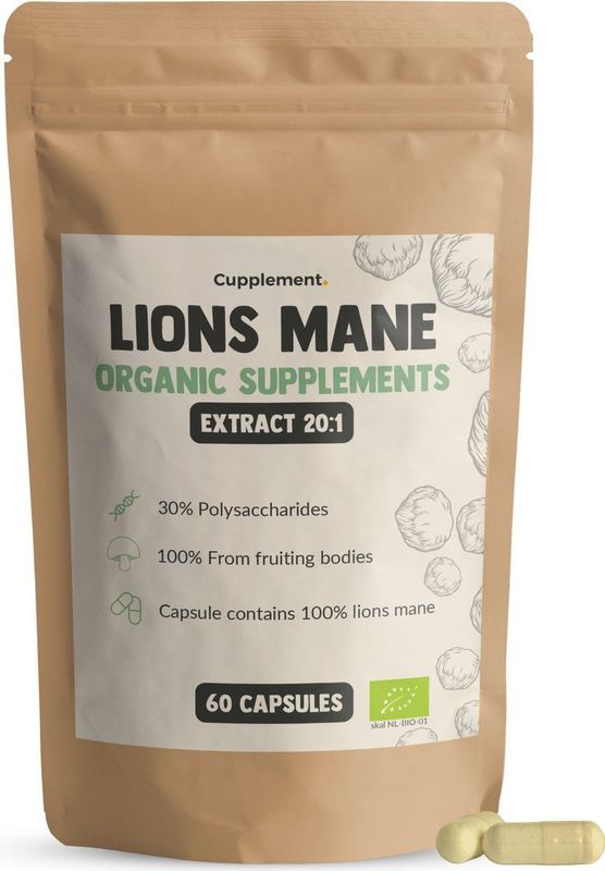 Cupplement - Lions Mane Extract Capsules - Biologisch - 400 MG Per Capsule - 20:1 Extract