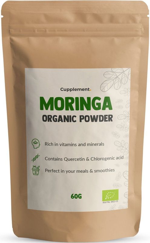 Cupplement 60 gram Moringa Oleifera Poeder Biologisch - Geen Capsules, 1000g, Olie, Zaden of Thee - Superfood - Tabletten - Producten - Supplement - Plant - Seed Oil - Powder - Biologisch