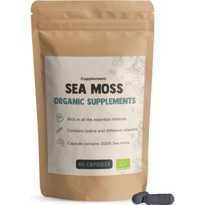 Cupplement - Sea moss 60 Capsules - Biologisch - 500 MG Per Capsule - Superfood - Supplementen - Geen Gel of Irish Moss - Zee Mos- Vitamines - Mineralen - Zeewier - Seamoss