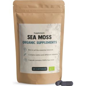 Cupplement 60 Seamoss Capsules Biologisch - 500 MG Capsule - Superfood - Supplementen - Voeding - Geen Gel, Poeder, Gummies, Irish Moss - Zee Mos - Mineralen - Zeewier - Sea moss - Seaweed