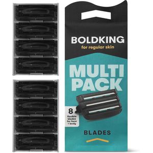 Boldking Scheermesjes Regular - Scheermes Man & Vrouw - Scheerset Normale Huid - Heren & Dames - 8 Razor Blades Mannen