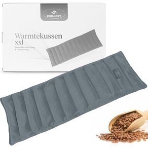 Chillaxy - Kersenpitkussen - Pittenzak - Warmtekussen xxl grijs - Pittenzak magnetron - pittenzak met lavendelgeur - 66 x 23 cm