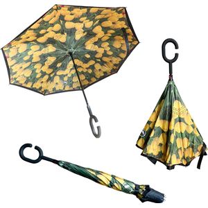 Groene Berg Paraplu - Windbestendig - Windproof - Stormparaplu - Binnenstebuiten opvouwbaar - Extra groot en sterk - Yellow