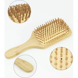 Bamboe borstel groot - bamboe haarborstel - scalp massager - bamboe haarborstel massage - scalp brush - scalp massage Brush - duurzame haarborstel