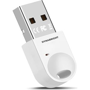 DynaBright Bluetooth Adapter 5.1 - USB Adapter - Receiver - Bluetooth Dongle - Windows 11/10/8,1/7/XP - Bluetooth Ontvanger - Wit - Draadloze Dongle - Headset - Bluetooth Transmitter - Desktop/Laptop/Muis/Toetsenbord/Speakers/Hoofdtelefoon