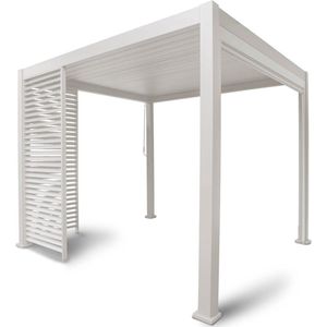 Louvre Shutter Paneel 3M voor Mirador terrasoverkapping - 93 x 238.25 cm - Wit- Aluminium - Biedt meer privacy en schaduw onder uw overkapping