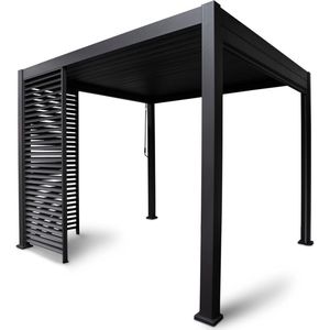 Louvre Shutter Paneel 4M voor Mirador terrasoverkapping - 123,5 x 238.25 cm - antraciet - Aluminium - Biedt meer privacy en schaduw onder uw overkapping