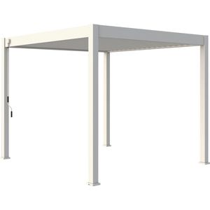 NOVUM ORION Overkapping - 300 x 300 cm - Wit - Weerbestendig en Luxe uitstraling - Vrijstaande volledig Aluminium Terrasoverkapping - Perfect te gebruiken als Tuinprieel/Carport/Veranda/Pergola