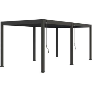 NOVUM ORION Overkapping - 360 x 530 cm - Antraciet - Weerbestendig en Luxe uitstraling - Vrijstaande volledig Aluminium Terrasoverkapping - Perfect te gebruiken als Tuinprieel/Carport/Veranda/Pergola