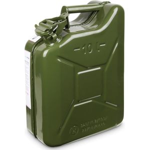Jerrycan 10 liter - benzine en diesel - metaal - groen