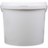 Emmer met deksel - 10 liter - rond - wit