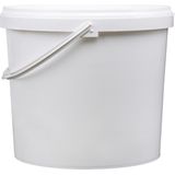 Emmer met deksel - 10 liter - rond - wit