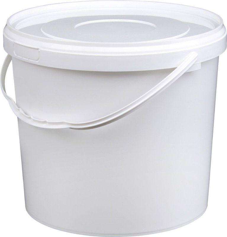 Emmer met deksel - 10 liter - rond - wit