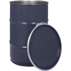 Olievat met deksel - prullenbak - 60 liter - staal - grijs