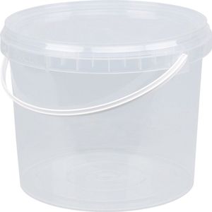 Emmer met deksel - 5 liter - rond - transparant