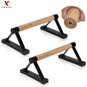 Athleticx Parallettes Pro Metaal – 50 cm Lang – 2 Stuks – Calisthenics – Push Up Bord – Opdruksteunen – Dip Bars – Opdrukken – Crossfit – Dip Station – Dip Bars Hoog – Overcoming Gravity - Push Up Grips - Core Trainer
