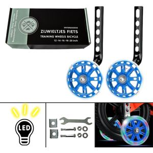 Entergoods® - Zijwieltjes - 12-20 Inch - Zijwieltjes met LED lichtjes - Zijwieltjes voor Kinderfiets - Zwart - 12 inch/14 inch/16 inch/18 inch/20 inch - Zijwielen - Kinderfietsaccessoires - Universeel - Zijwielen met Lampjes - Verlichting Kinderfiets