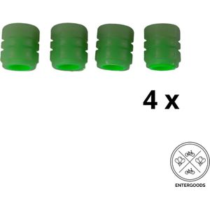 Entergoods® - Ventieldoppen - Glow in the Dark - Fiets Accessoires - Ventieldopjes Auto - Ventieldopjes Fiets - Fietsventiel - Fiets Versiering - Groen - 4 stuks