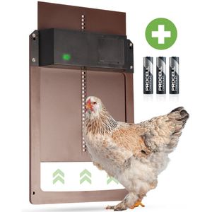 FAVE® Kippenluik automatisch - Met sensor - Chickenguard - Kippendeur - Kippenren - Incl. AA batterijen