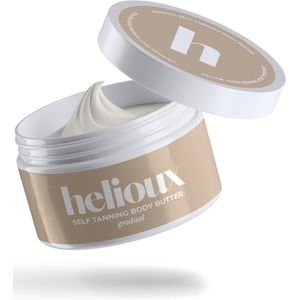 Helioux® Zelfbruiner Body Creme - Self Tanning Body Butter - Trekt snel in - Gradual Tan - Geeft niet af - Parfum Vrij - Coconut Lime Scent - Kokos Limoen Geur