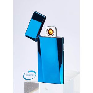 Aansteker pro- model 2025- Casamix logo - Blauw- oplaadbare aansteker met usb extreem dun- power display- - Elektrische Aansteker -Telefoonhouder Usb Oplaadaansteker Multifunctionele Sigarettenaansteker