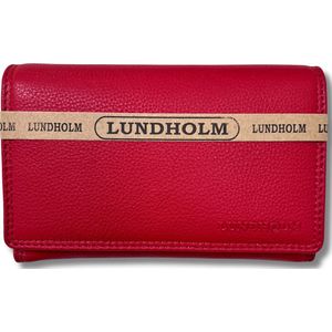 Lundholm portemonnee dames leer rood - compact formaat huishoudportemonnee vrouwen cadeautjes tip - Lundholm Helsingborg serie | Scandinavisch design