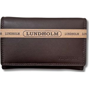 Lundholm portemonnee dames leer bruin - compact formaat huishoudportemonnee vrouwen cadeautjes tip - Lundholm Helsingborg serie | Scandinavisch design