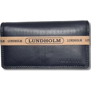 Lundholm portemonnee dames overslag donkerblauw RFID - Leren portefeuille dames met anti-skim bescherming - vrouwen cadeautjes overslagportemonnee dames blauw