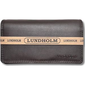 Lundholm portemonnee dames overslag bruin RFID - Leren portefeuille dames met anti-skim bescherming - vrouwen cadeautjes overslagportemonnee dames bruin