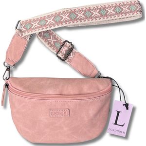 Lundholm heuptasje dames roze met tassenriem bag strap - heuptas dames met brede riem fanny pack crossbody tasje dames - cadeau voor vriendin - Scandinavisch design | Heby serie